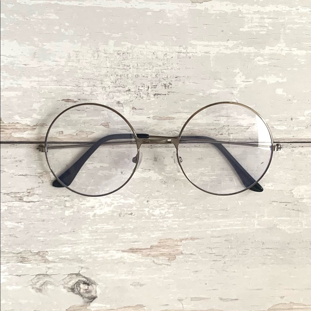 Gun Metal Retro Round Bluelight Computer Screen Anti Eye Strain Glasses NEW